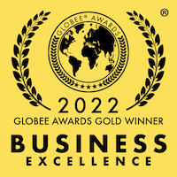 Gold Globe Business Excellence Logo 2022